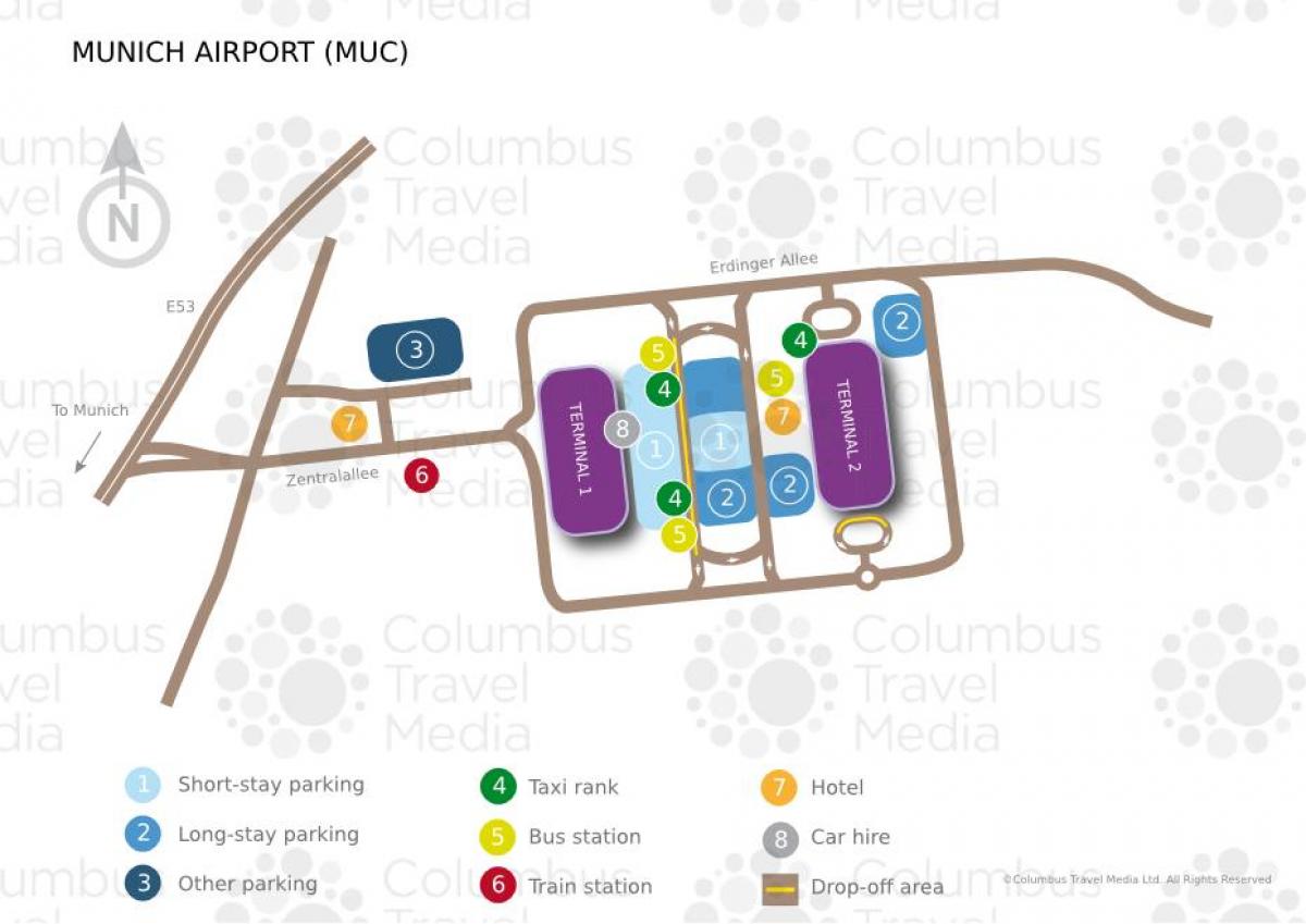 Peta dari stasiun kereta api bandara munich