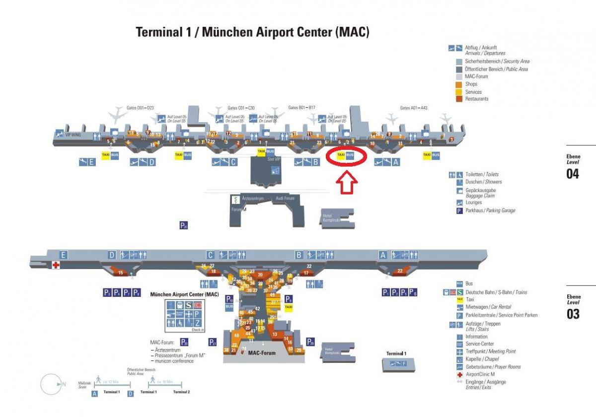 Peta munich airport terminal 1