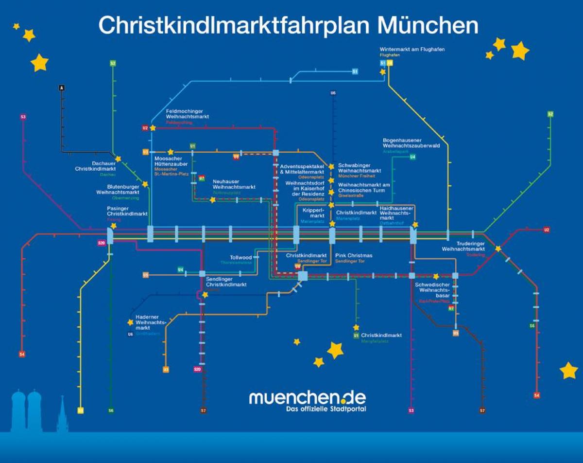 Peta dari pasar natal munich