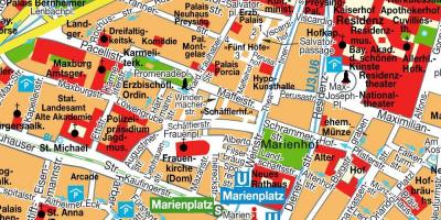 Peta jalan dari pusat kota munich